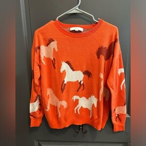 LOFT Horse Sweater Size S